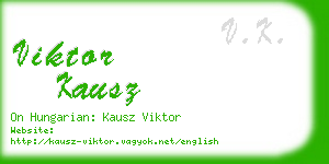 viktor kausz business card